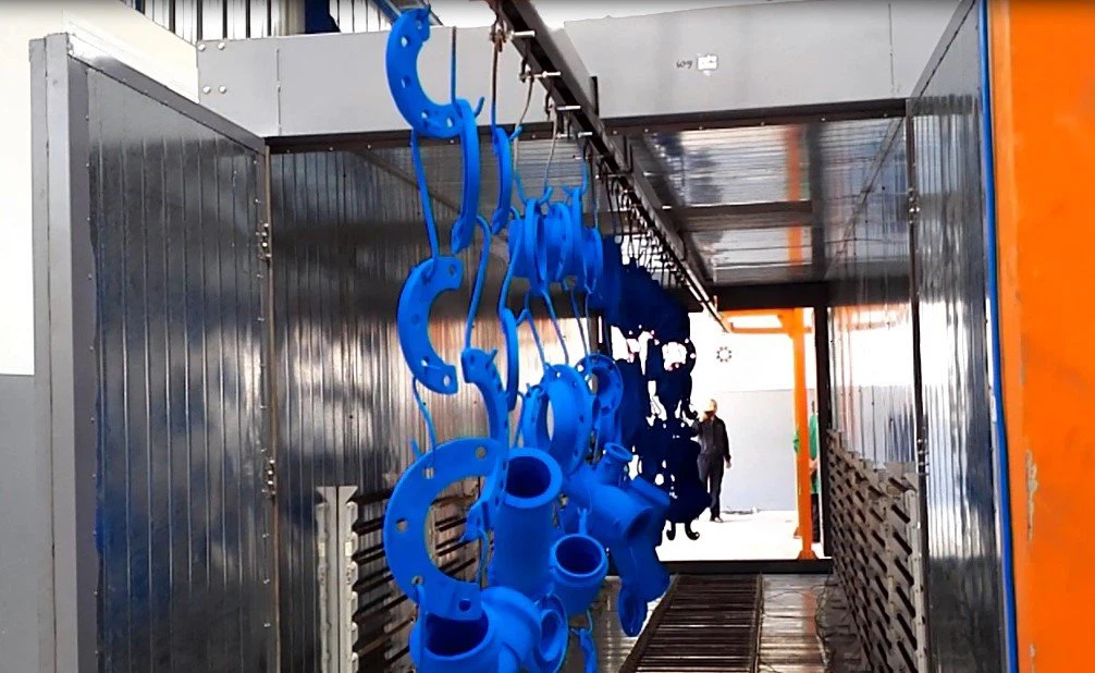 powder coating line for metal parts