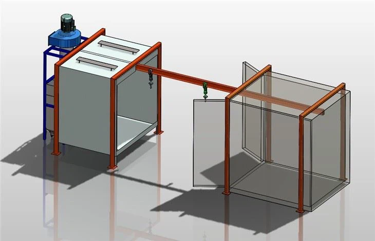 Manual Powder Coating Line With Overhead Conveyor